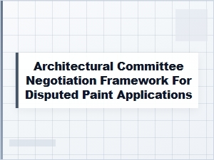Committee Alternatives for Architectural Paint Disputes