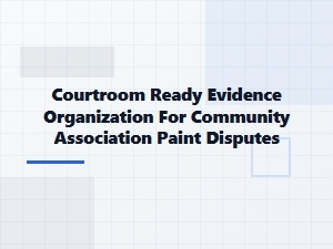 Getting Courtroom Ready for Community Paint Disputes